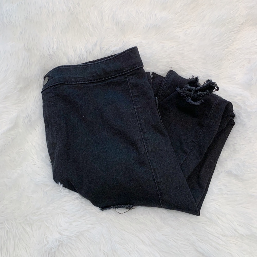 topshop black ripped jeans